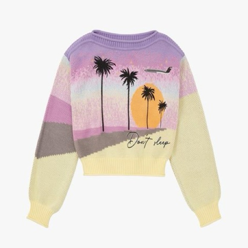 House of Sunny: Limited Edition Travel Flight Off-Shoulder Sweater Top - Picture 2 of 14